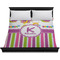 Butterflies & Stripes Duvet Cover - King - On Bed - No Prop