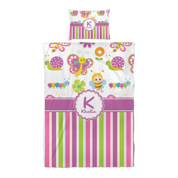 Butterflies & Stripes Duvet Cover Set - Twin XL - Alt Approval