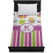 Butterflies & Stripes Duvet Cover - Twin - On Bed - No Prop