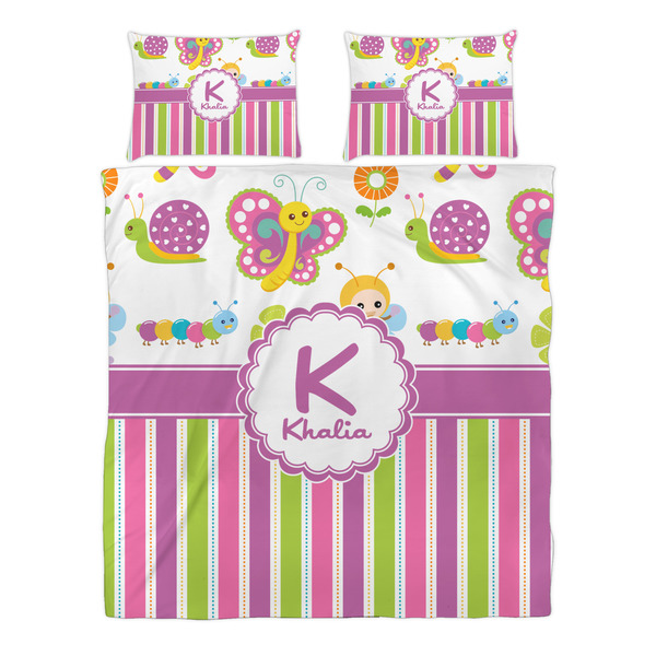 Butterflies & Stripes Duvet cover Set - Queen - Alt Approval