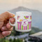 Butterflies & Stripes Espresso Cup - 3oz LIFESTYLE (new hand)