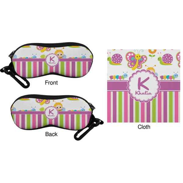 Butterflies & Stripes Eyeglass Case & Cloth (Approval)