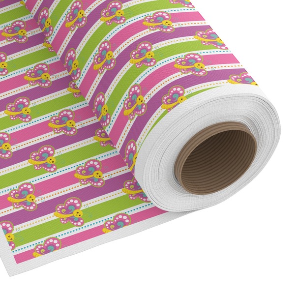 Custom Butterflies & Stripes Fabric by the Yard - Spun Polyester Poplin