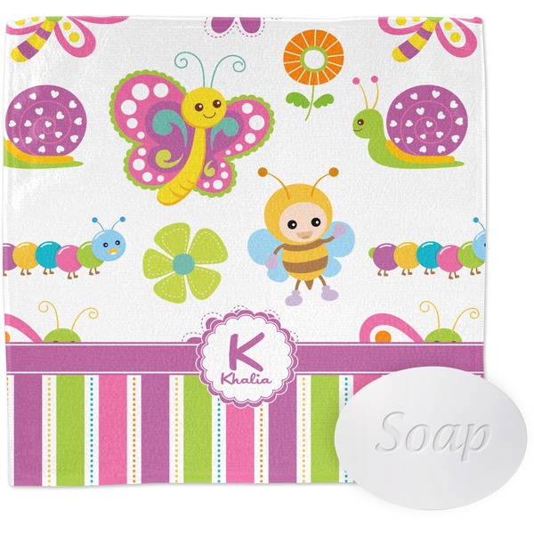 Custom Butterflies & Stripes Washcloth (Personalized)