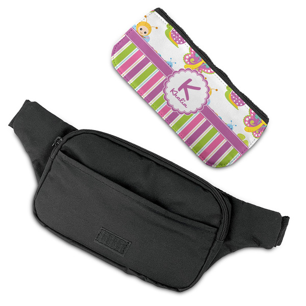 Butterflies & Stripes Fanny Packs - FLAT (flap off)