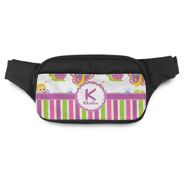 Custom Butterflies & Stripes Fanny Pack - Modern Style (Personalized)