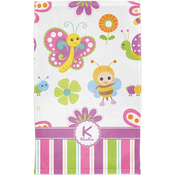 Butterflies & Stripes Finger Tip Towel - Full View