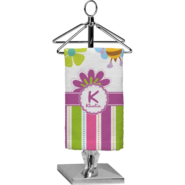 Custom Butterflies & Stripes Finger Tip Towel - Full Print (Personalized)