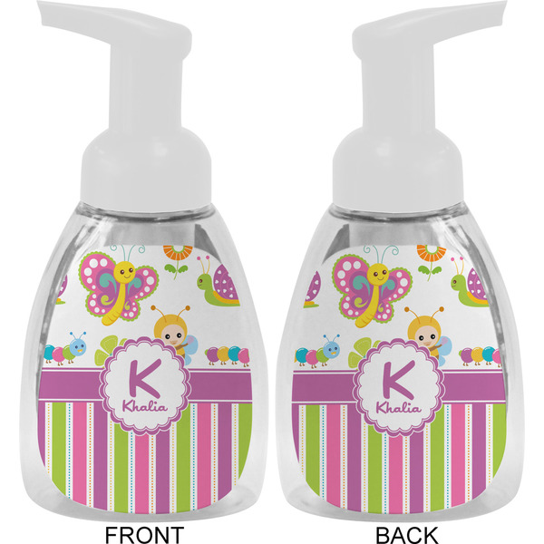 Butterflies & Stripes Foam Soap Bottle Approval - White