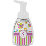 Butterflies & Stripes Foam Soap Bottle - White (Personalized)