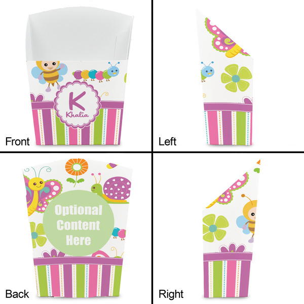 Butterflies & Stripes French Fry Favor Box - Front & Back View