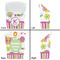 Butterflies & Stripes French Fry Favor Box - Front & Back View