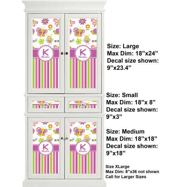 Butterflies & Stripes Full Cabinet (Show Sizes)