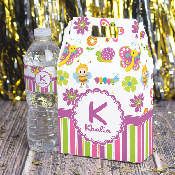 Butterflies & Stripes Gable Favor Box - In Context