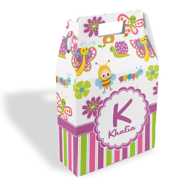 Custom Butterflies & Stripes Gable Favor Box (Personalized)