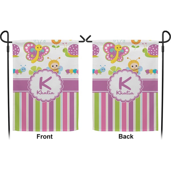 Butterflies & Stripes Garden Flag - Double Sided Front and Back