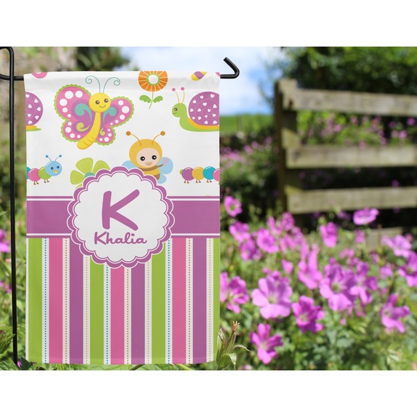 Butterflies & Stripes Garden Flag - Outside In Flowers
