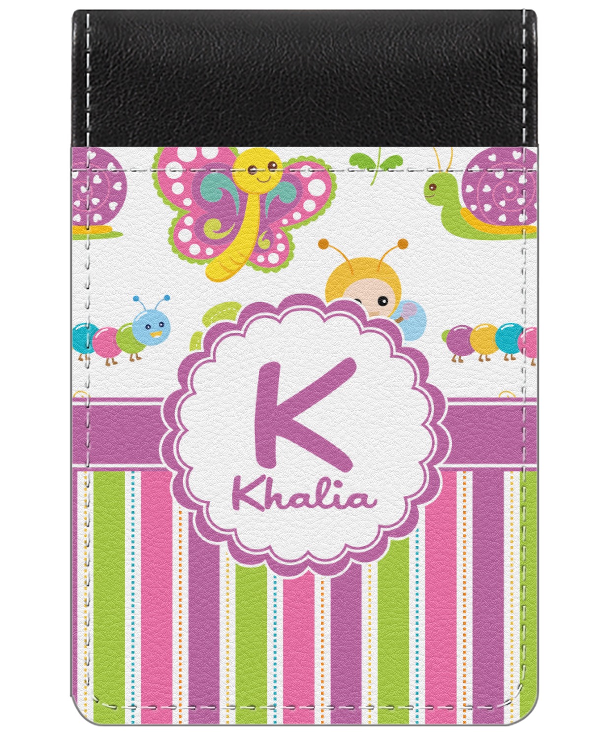 Butterflies & Stripes Genuine Leather Small Memo Pad ...