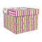 Butterflies & Stripes Gift Boxes with Lid - Canvas Wrapped - Large - Front/Main