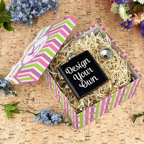 Butterflies & Stripes Gift Boxes with Lid - Canvas Wrapped - Large - In Context