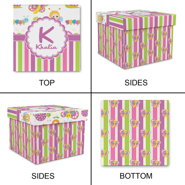 Butterflies & Stripes Gift Boxes with Lid - Canvas Wrapped - Small - Approval