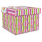 Butterflies & Stripes Gift Box with Lid - Canvas Wrapped - XX-Large (Personalized)