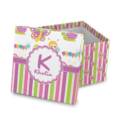Butterflies & Stripes Gift Box with Lid - Canvas Wrapped (Personalized)