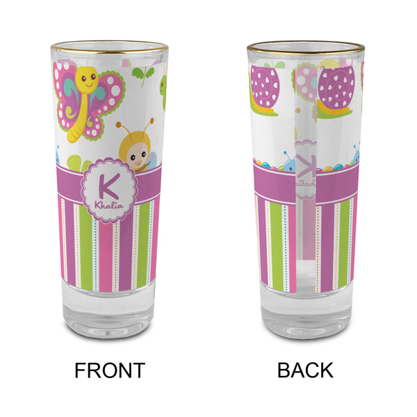 Butterflies & Stripes Glass Shot Glass - 2 oz - Single - APPROVAL