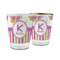 Butterflies & Stripes Glass Shot Glass - 1.5 oz (Personalized)