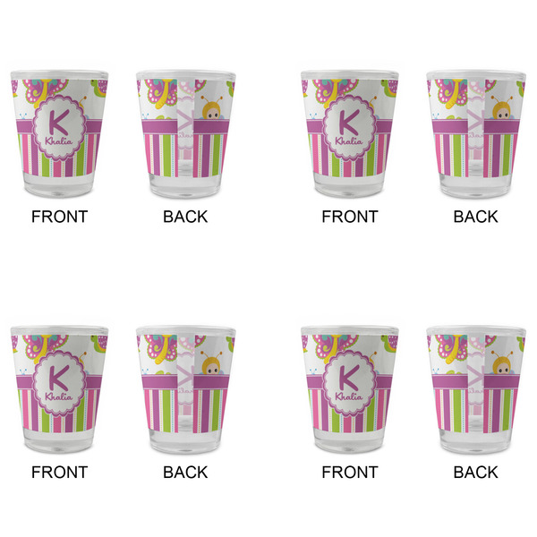 Butterflies & Stripes Glass Shot Glass - Standard - Set of 4 - APPROVAL