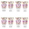 Butterflies & Stripes Glass Shot Glass - with gold rim - Set of 4 - APPROVAL