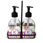 Butterflies & Stripes Glass Soap & Lotion Bottle Set (Personalized)