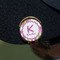 Butterflies & Stripes Golf Ball Marker Hat Clip - Gold - On Hat