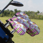 Butterflies & Stripes Golf Club Iron Cover - Set of 9 (Personalized)