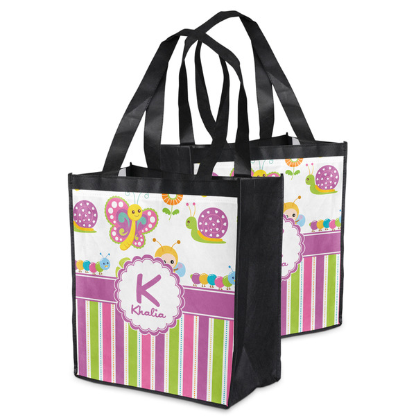 Butterflies & Stripes Grocery Bag - MAIN