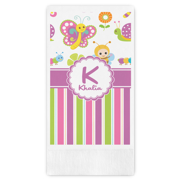 Custom Butterflies & Stripes Guest Towels - Full Color (Personalized)