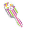 Butterflies & Stripes Hair Brush - Angle View