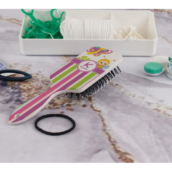 Butterflies & Stripes Hair Brush - In Bathroom