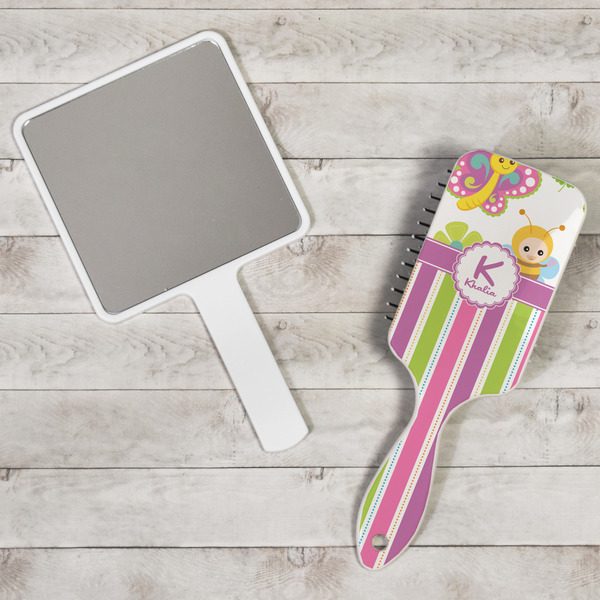 Butterflies & Stripes Hair Brush - In Context