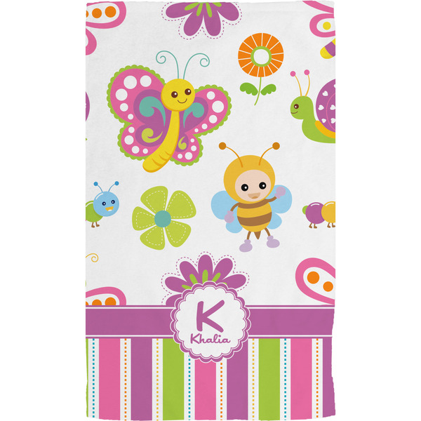 Butterflies & Stripes Hand Towel (Personalized)