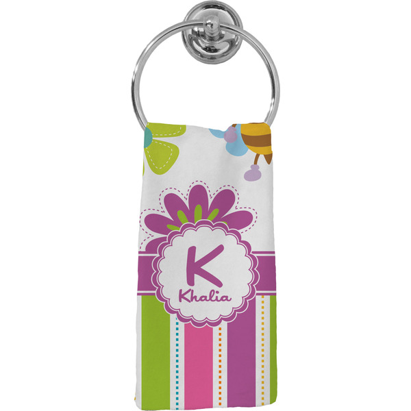 Custom Butterflies & Stripes Hand Towel - Full Print (Personalized)