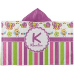 Butterflies & Stripes Kids Hooded Towel (Personalized)
