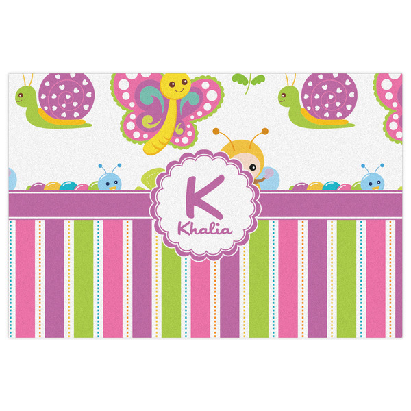 Butterflies & Stripes Indoor / Outdoor Rug - 2'x3' - Front Flat