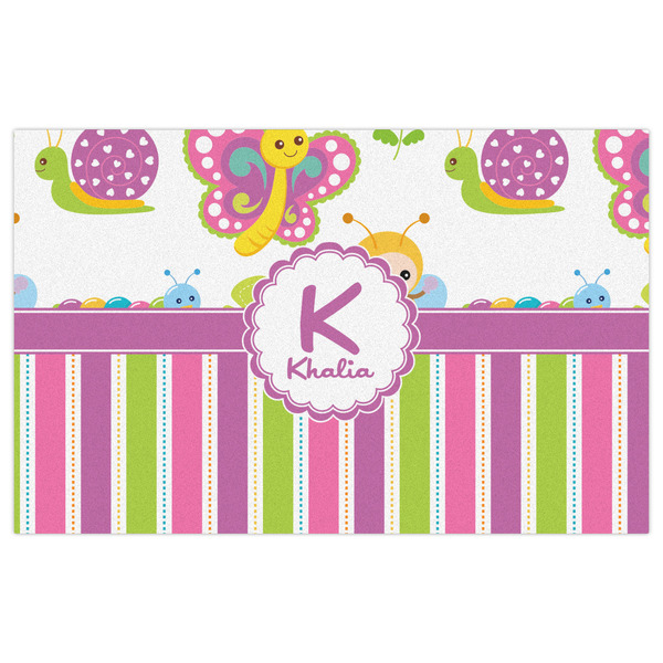 Butterflies & Stripes Indoor / Outdoor Rug - 5'x8' - Front Flat