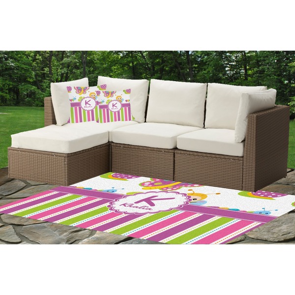 Butterflies & Stripes Outdoor Mat & Cushions