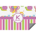 Butterflies & Stripes Indoor / Outdoor Rug - 3'x5' (Personalized)