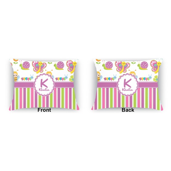 Butterflies & Stripes  Indoor Rectangular Burlap Pillow (Front and Back)