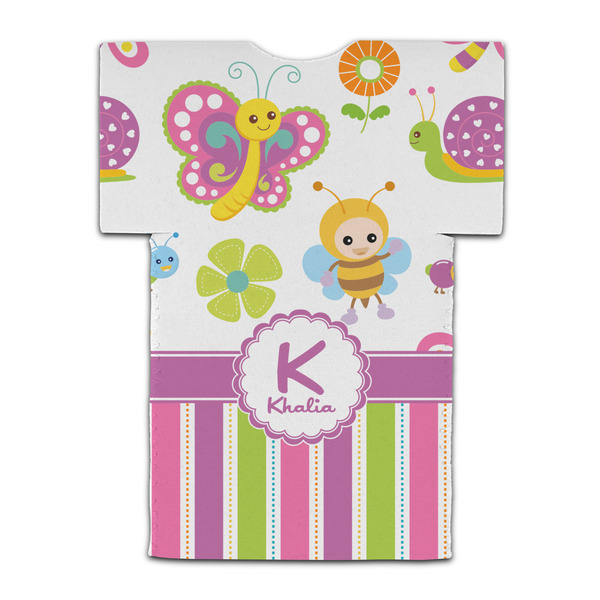 Butterflies & Stripes Jersey Bottle Cooler - BACK (flat)