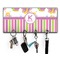 Butterflies & Stripes Key Hanger w/ 4 Hooks w/ Name and Initial