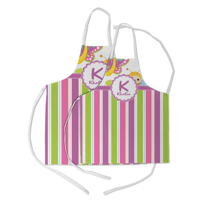 Butterflies & Stripes Kid's Apron w/ Name and Initial